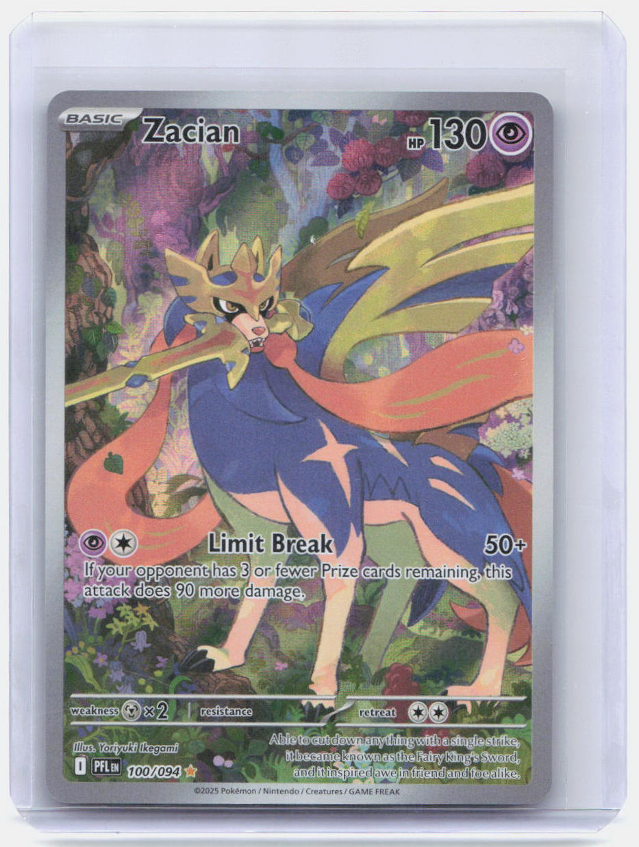Zacian Holo Illustration Rare ME02: Phantasmal Flames 100/094 NM