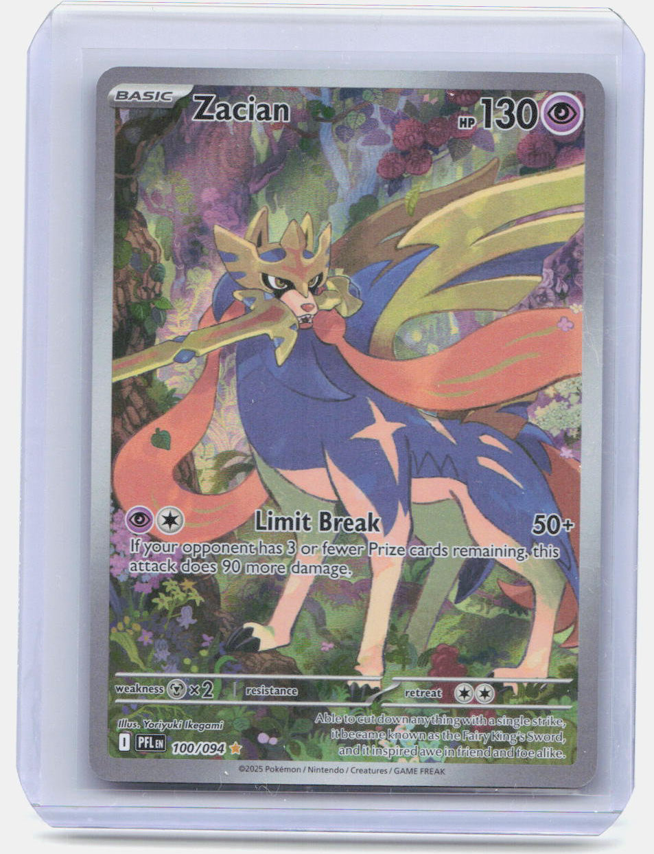 Zacian Holo Illustration Rare ME02: Phantasmal Flames 100/094 NM