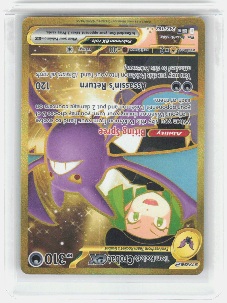 Team Rocket's Crobat ex Holo Hyper Rare SV10: Destined Rivals 242/182 NM