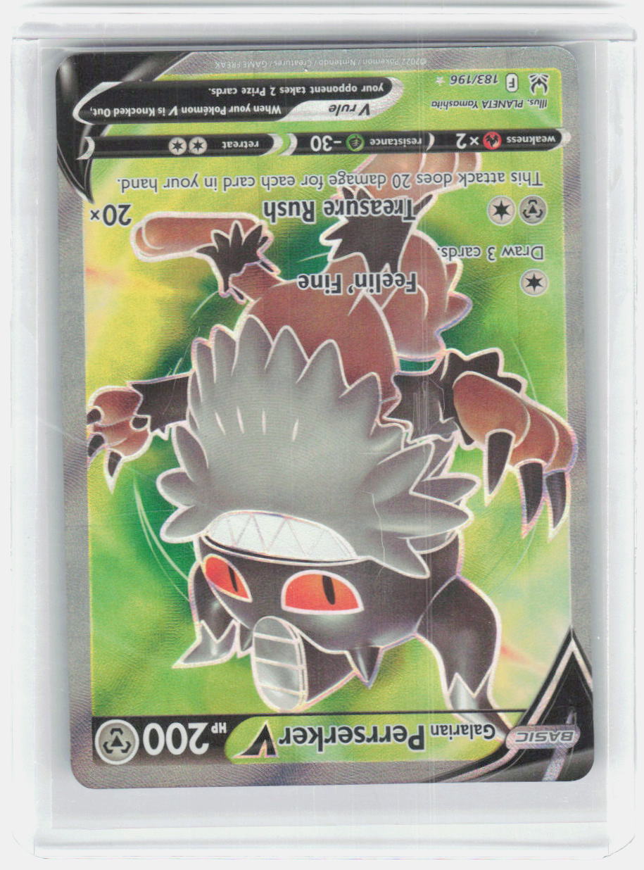 Galarian Perrserker V (Full Art) Holo Ultra Rare SWSH11: Lost Origin 183/196 NM