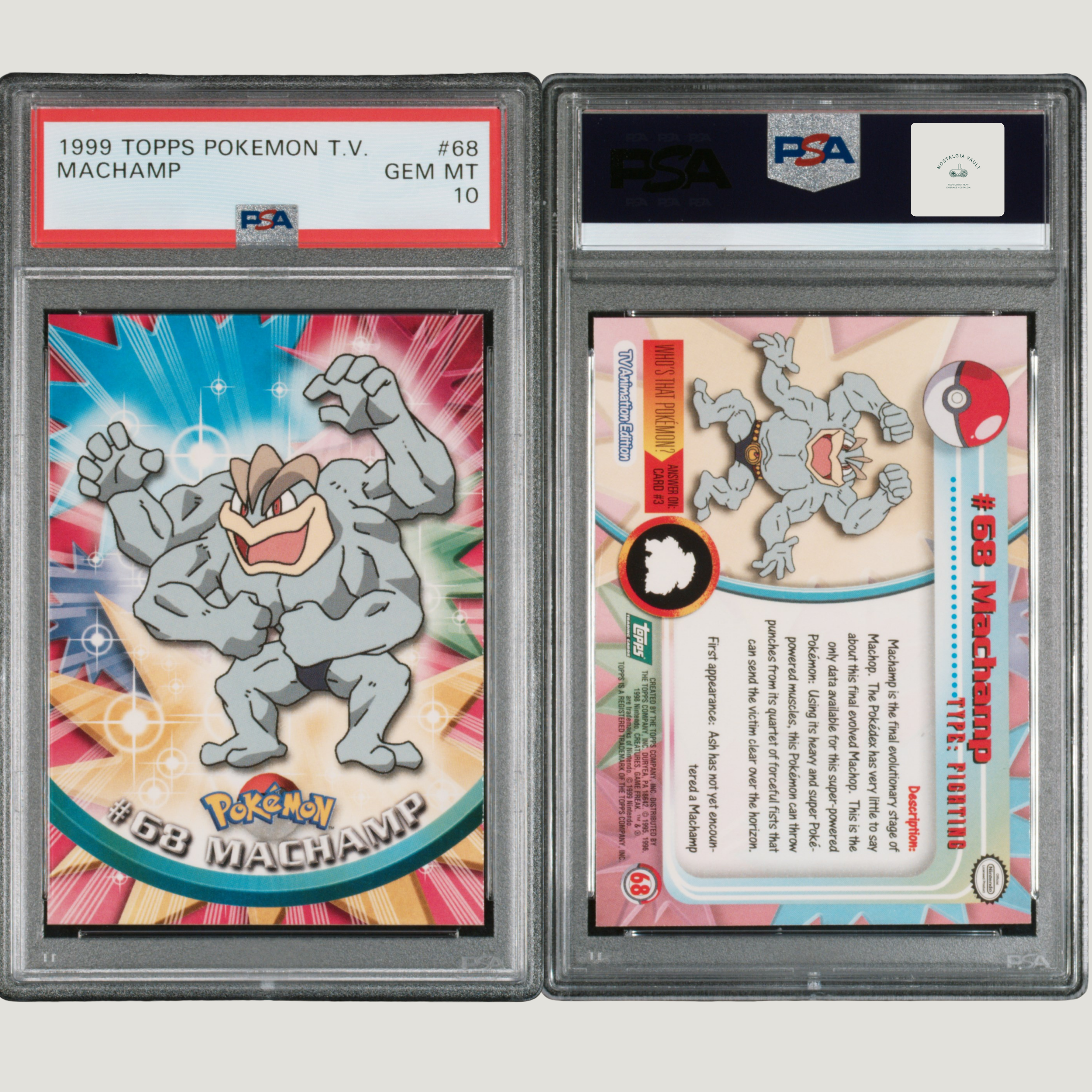 1999 Topps Pokémon TV #68 Machamp PSA 10