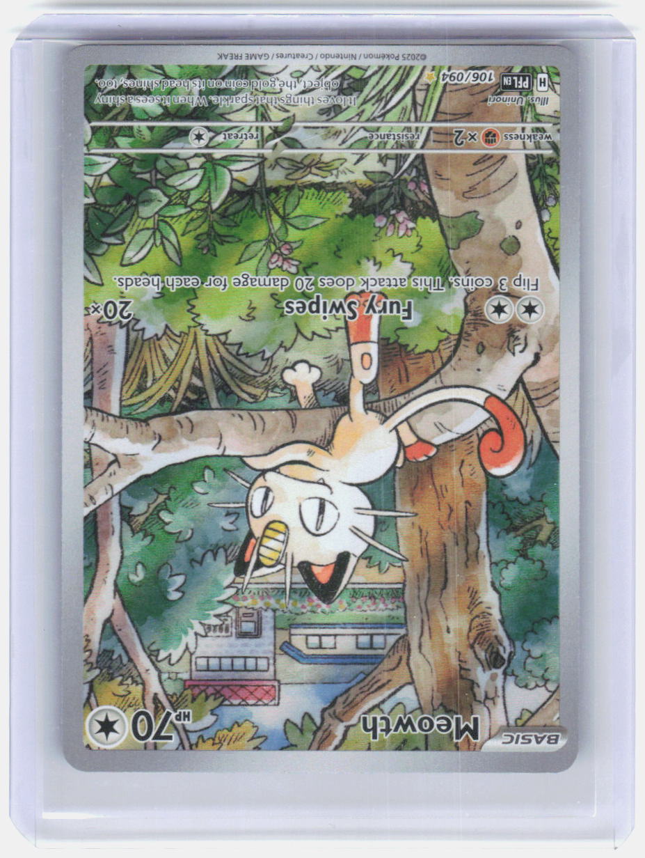 Meowth Holo Illustration Rare ME02: Phantasmal Flames 106/094 NM