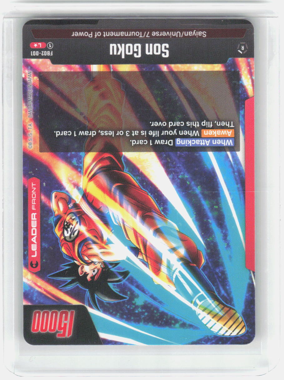 Son Goku - (Alternate Art) Holo Leader Blazing Aura FB02-001 NM (Back)