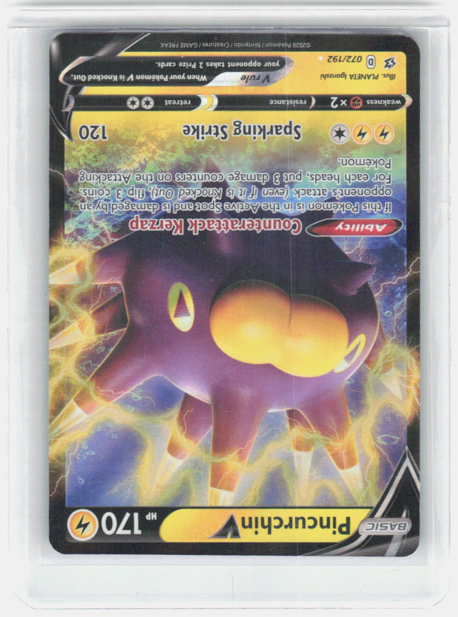 Pincurchin V Holo Ultra Rare SWSH02: Rebel Clash 072/192 NM