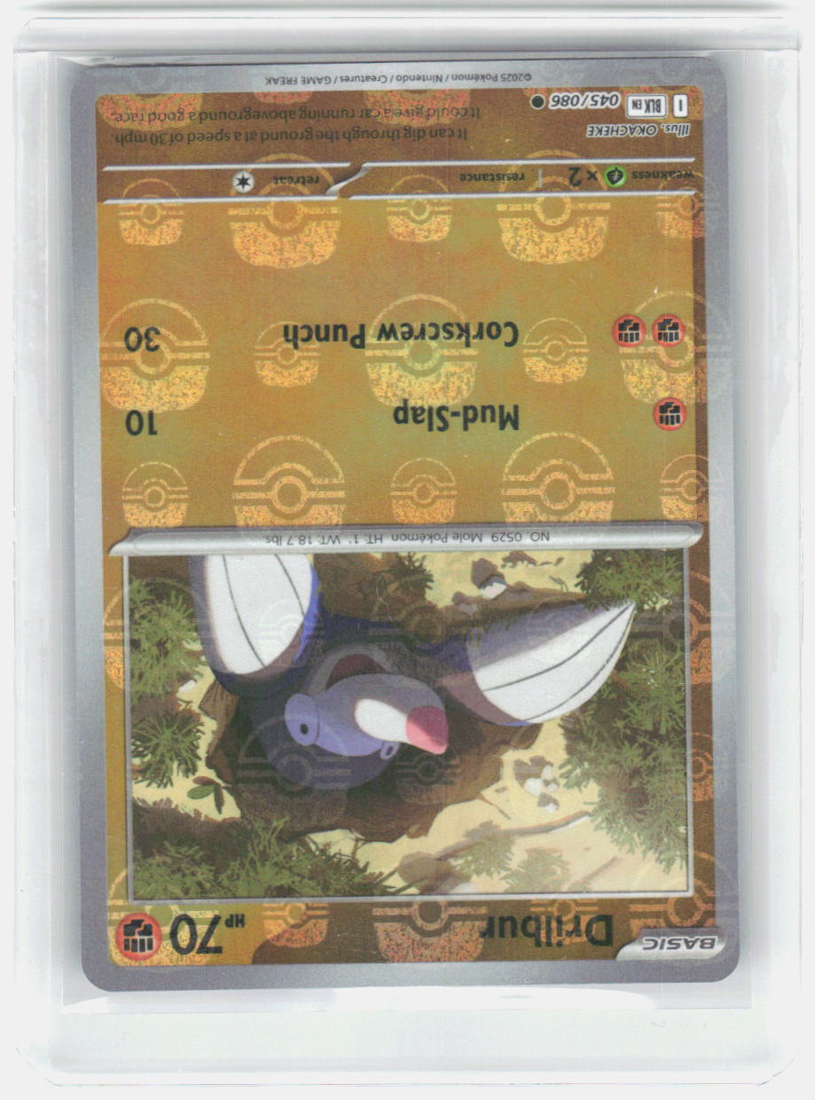 Drilbur (Master Ball Pattern) Holo Common SV: Black Bolt 045/086 NM