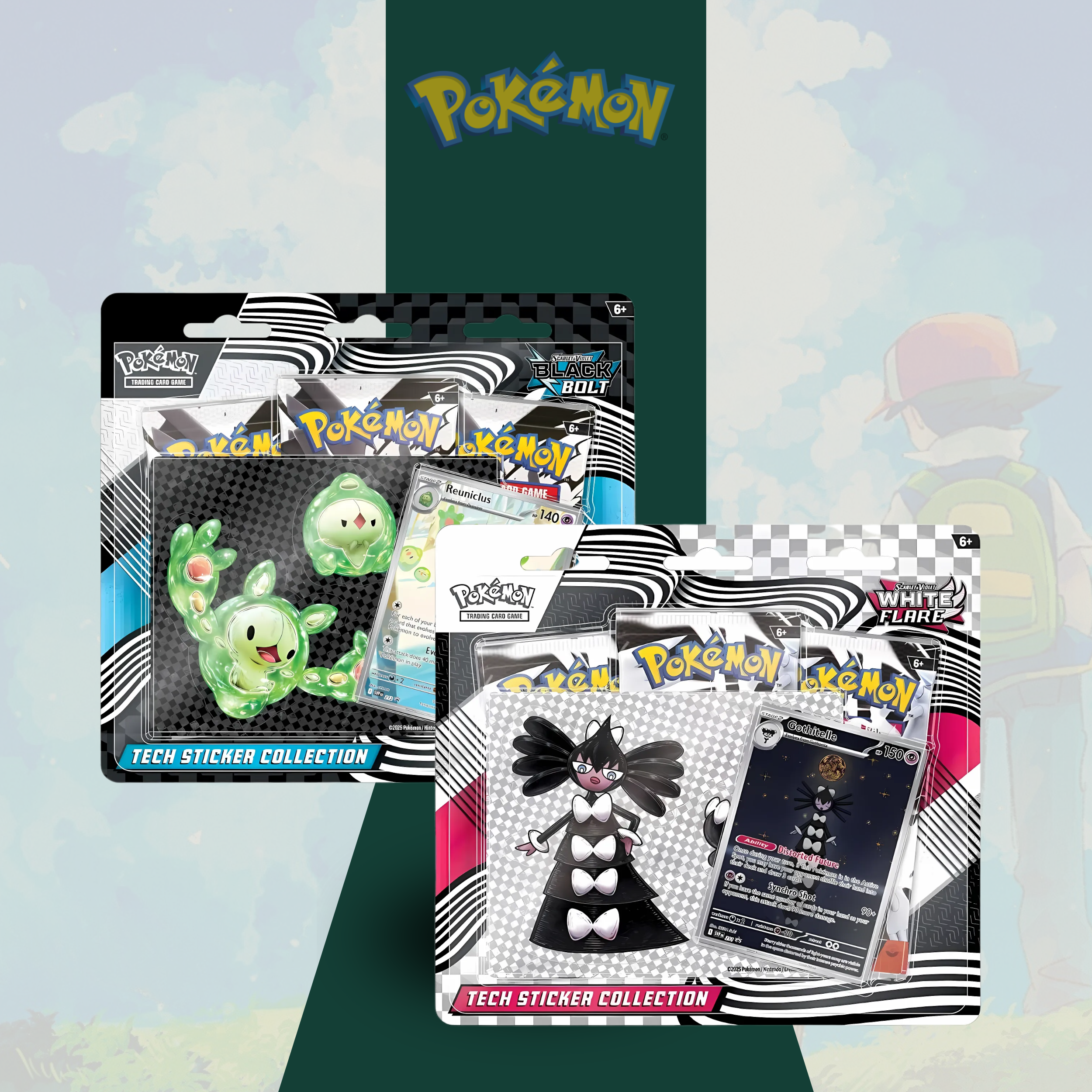 Black Bolt + White Flare Tech Stickers Bundle