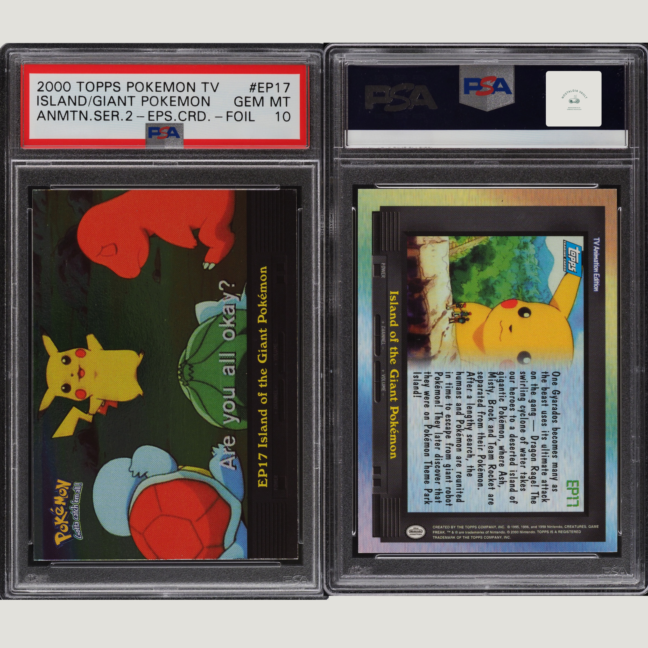 2000 Topps Pokemon TV Animation Series 2 Foil Island Giant Pokemon #EP17 PSA 10