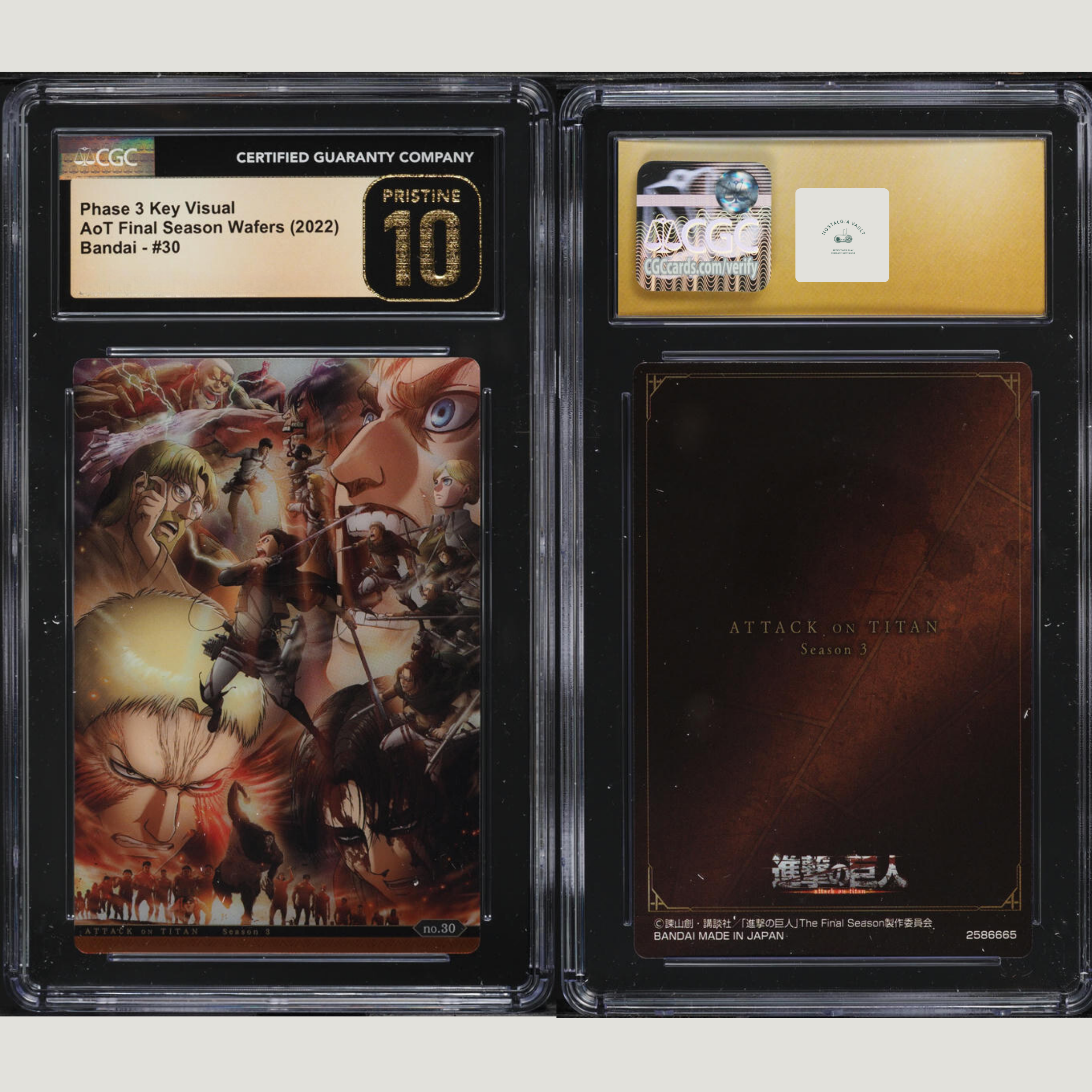 2022 Attack On Titan Final Season Wafers Japanese Phase 3 Key Visual #30 CGC 10