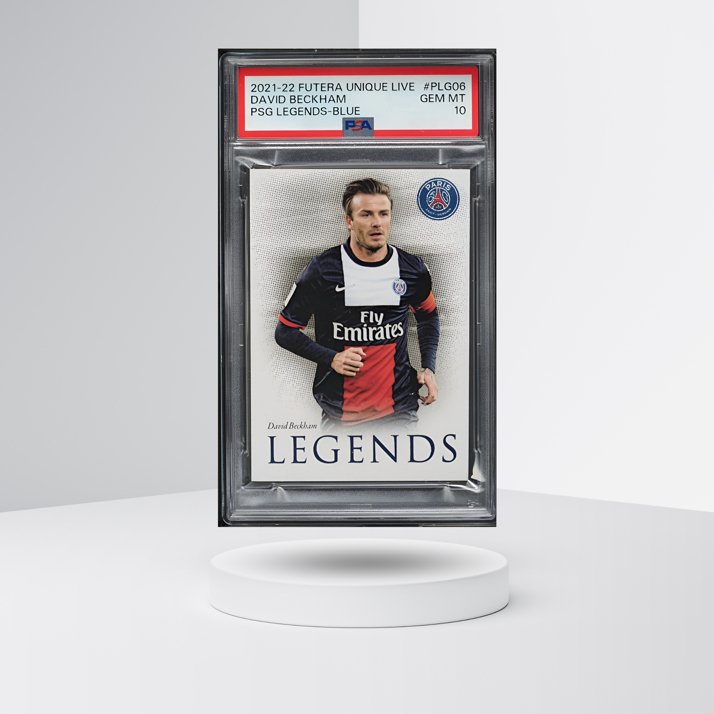 2021 Futera Unique Live PSGLegends Blue David Beckham 1/4 PSA 10 GEM MINT POP 1 of 1