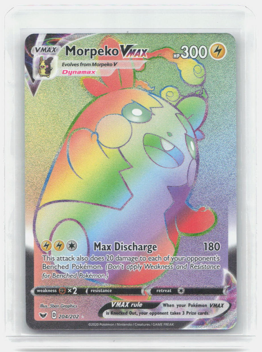 Morpeko VMAX (Secret) Holo Secret Rare SWSH01: Sword & Shield Base Set 204/202 NM