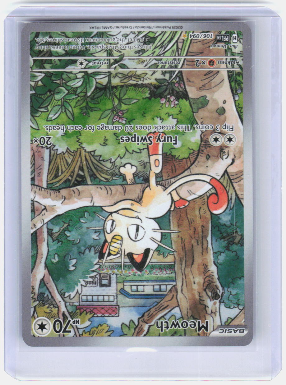 Meowth Holo Illustration Rare ME02: Phantasmal Flames 106/094 NM