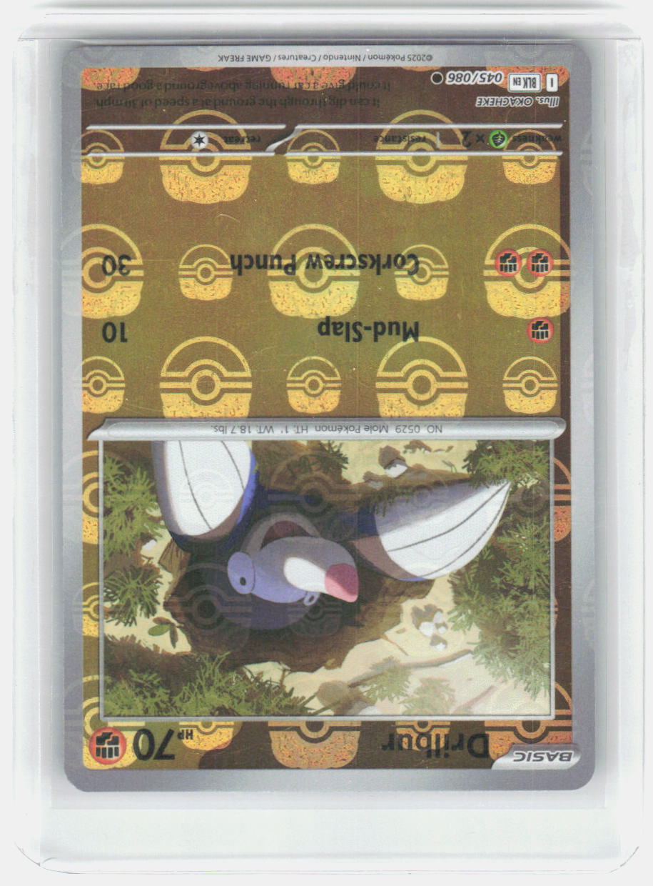 Drilbur (Master Ball Pattern) Holo Common SV: Black Bolt 045/086 NM