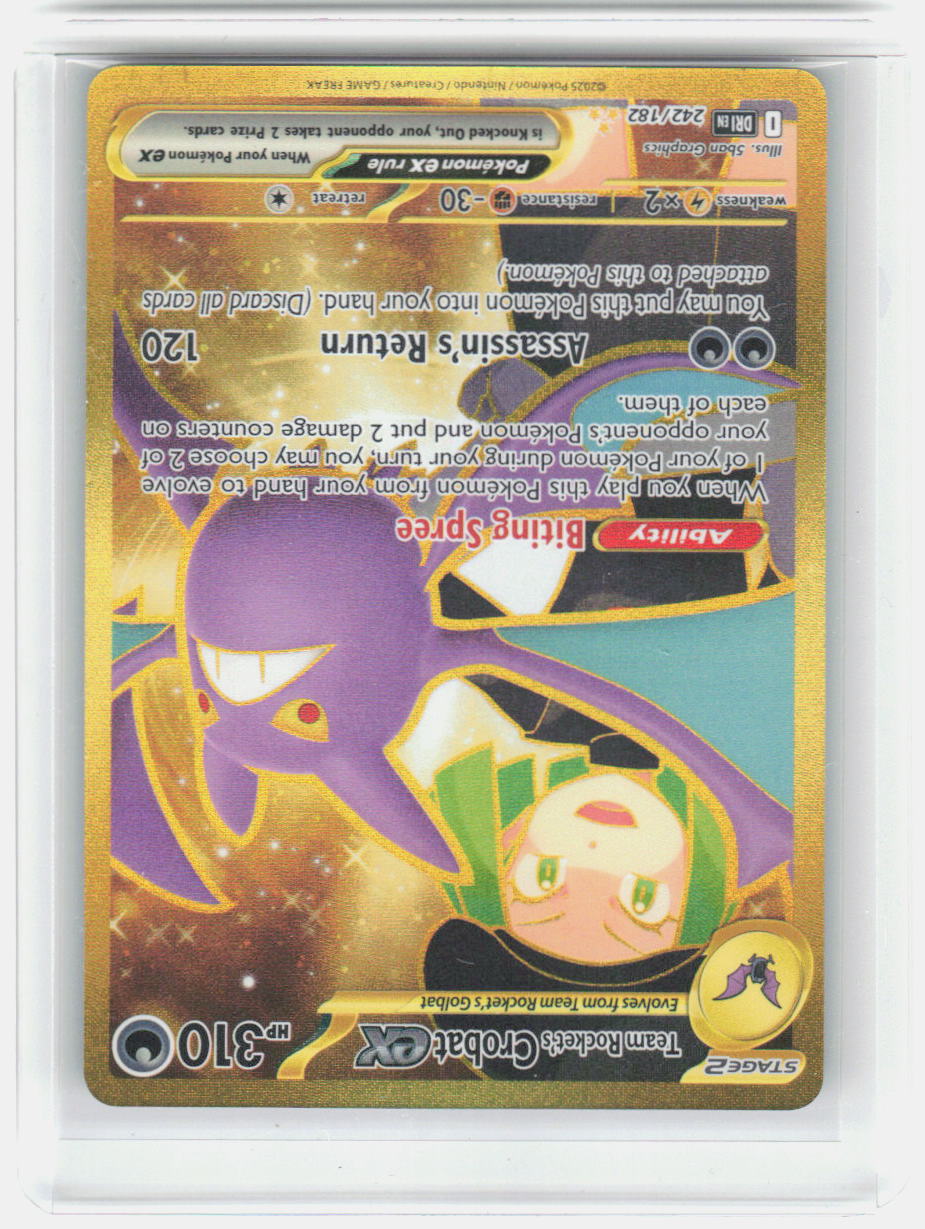 Team Rocket's Crobat ex Holo Hyper Rare SV10: Destined Rivals 242/182 NM